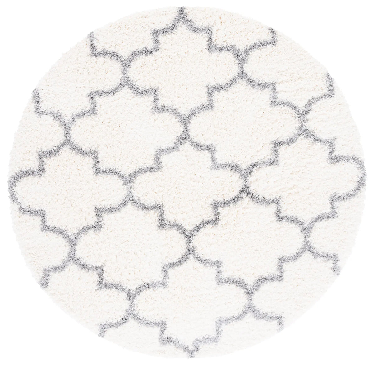 Safavieh Fontana Shag  800 6'-7" x 6'-7" Rug in Cream / Grey