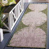 Safavieh Courtyard 2'-3" x 8'-0" Rug in Beige / Dark Green