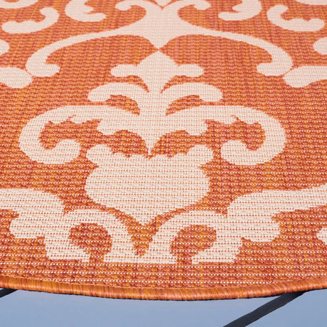 Safavieh Courtyard 6'-7" x 6'-7" Rug in Terracotta / Natural