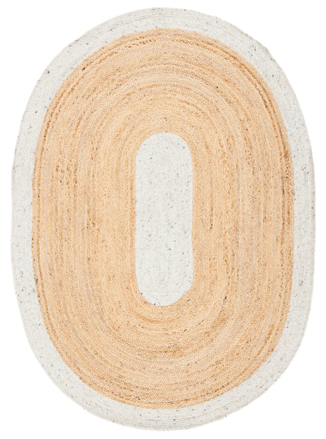 Safavieh Braided 5'-0" x 7'-0" Rug in Light Grey / Natural