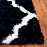 Safavieh Tahoe Shag 4'-0" x 6'-0" Rug in Navy / White