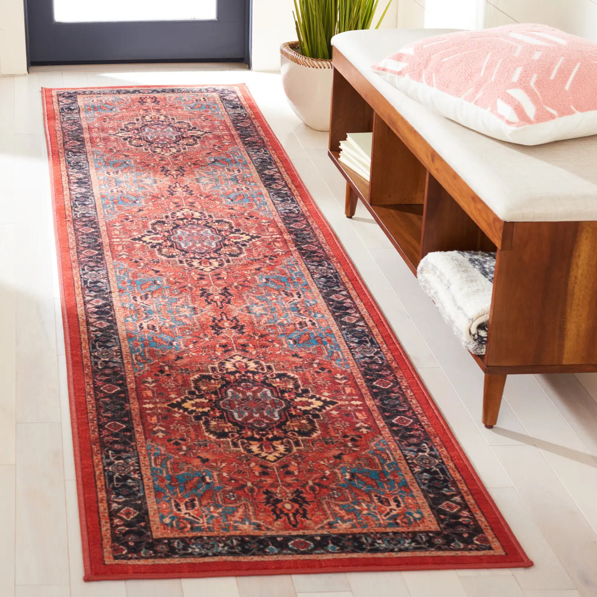 Safavieh Riviera 2'-2" x 9'-0" Rug in Red / Blue