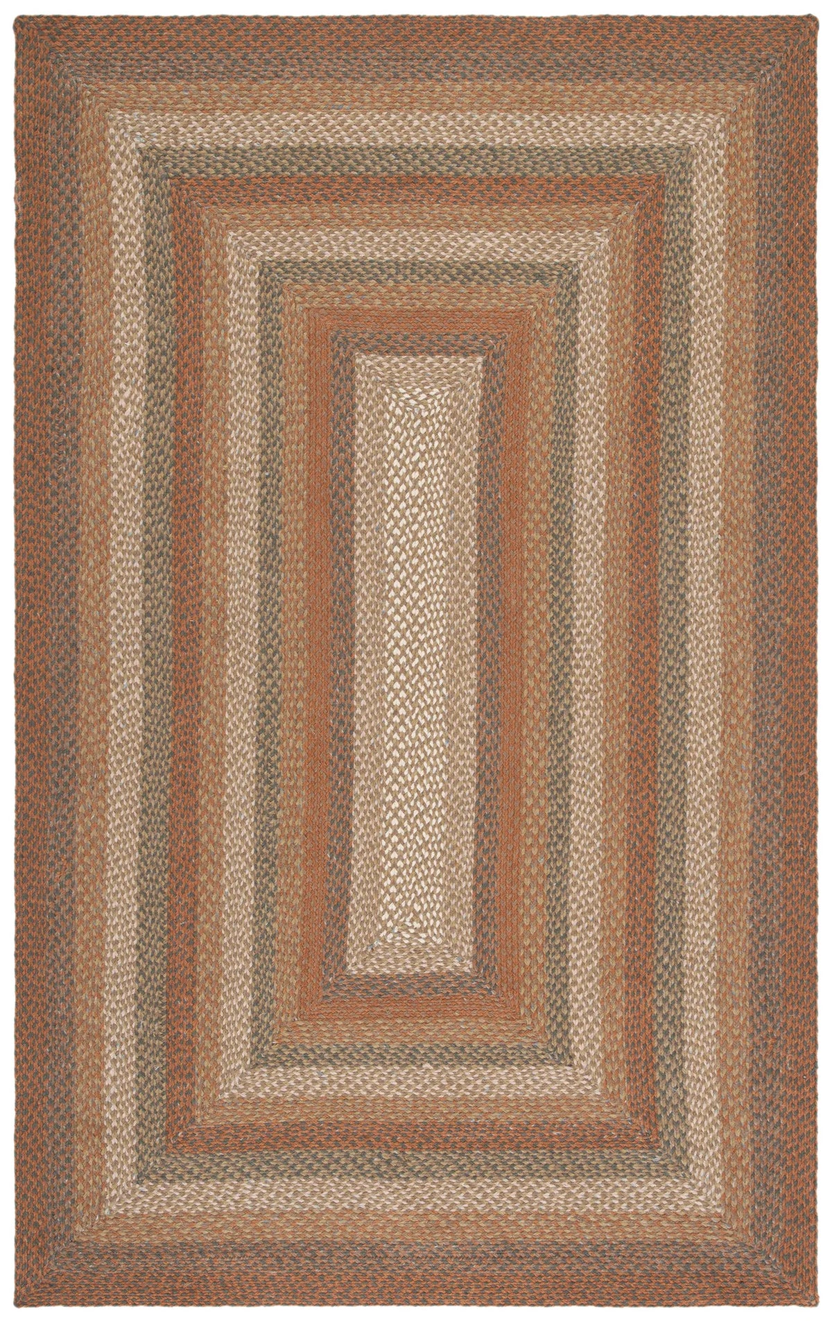 Safavieh Braided 4'-0" x 6'-0" Rug in Ivory / Green