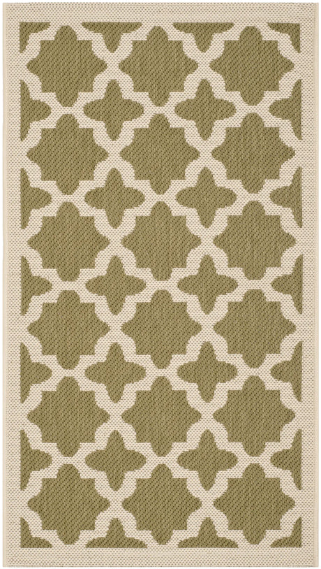 Safavieh Courtyard 2'-0" x 3'-7" Rug in Green / Beige