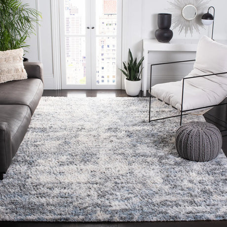 Safavieh Berber Shag 200 10'-0" x 14'-0" Rug in Ivory / Grey