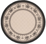 Safavieh Courtyard 5'-3" x 5'-3" Rug in Sand / Black