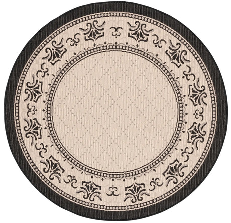 Safavieh Courtyard 5'-3" x 5'-3" Rug in Sand / Black