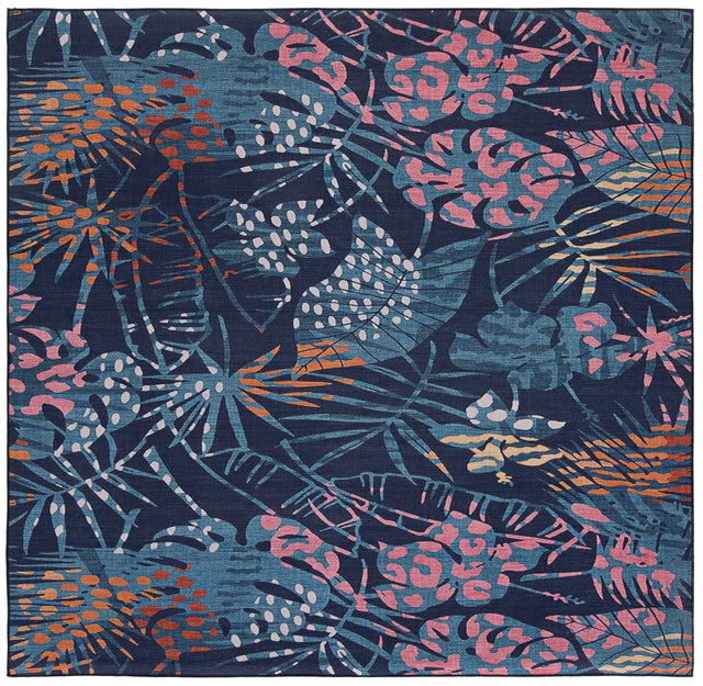 Safavieh Tacoma 6'-0" x 6'-0" Rug in Navy / Green