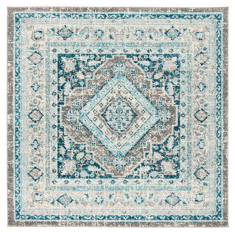 Safavieh Phoenix 100 6'-7" x 6'-7" Rug in Grey / Blue