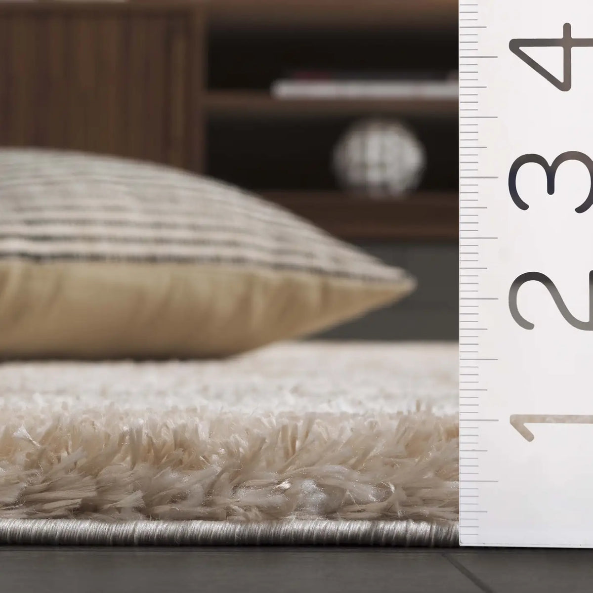 Safavieh Tahoe Shag 4'-0" x 6'-0" Rug in Ivory / Gold