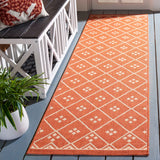 Safavieh Courtyard 2'-3" x 8'-0" Rug in Terracotta / Light Beige