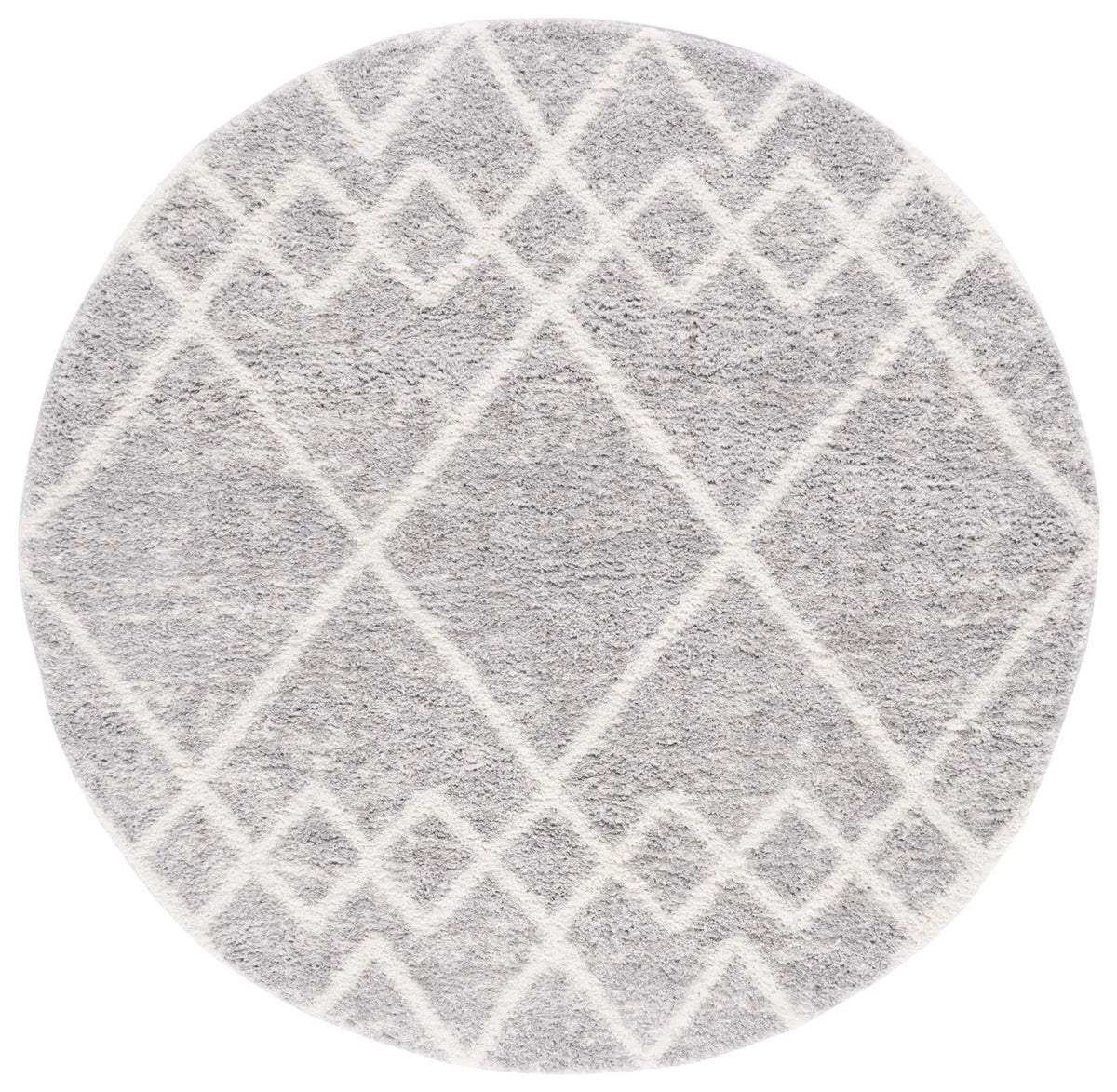 Safavieh Berber Shag 5'-5" x 5'-5" Rug in Ivory / Grey