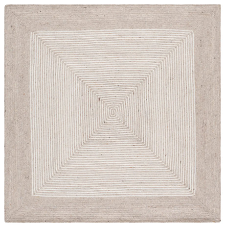 Safavieh Braided 6'-0" x 6'-0" Rug in Beige / Ivory