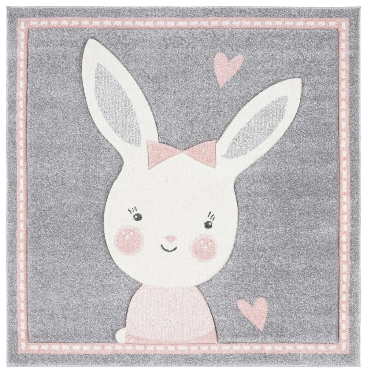 Safavieh Carousel Kids 100 5'-3" x 5'-3" Rug in Grey / Ivory