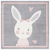 Safavieh Carousel Kids 100 5'-3" x 5'-3" Rug in Grey / Ivory