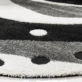 Safavieh Florida Shag 5'-0" x 5'-0" Rug in Black / Ivory