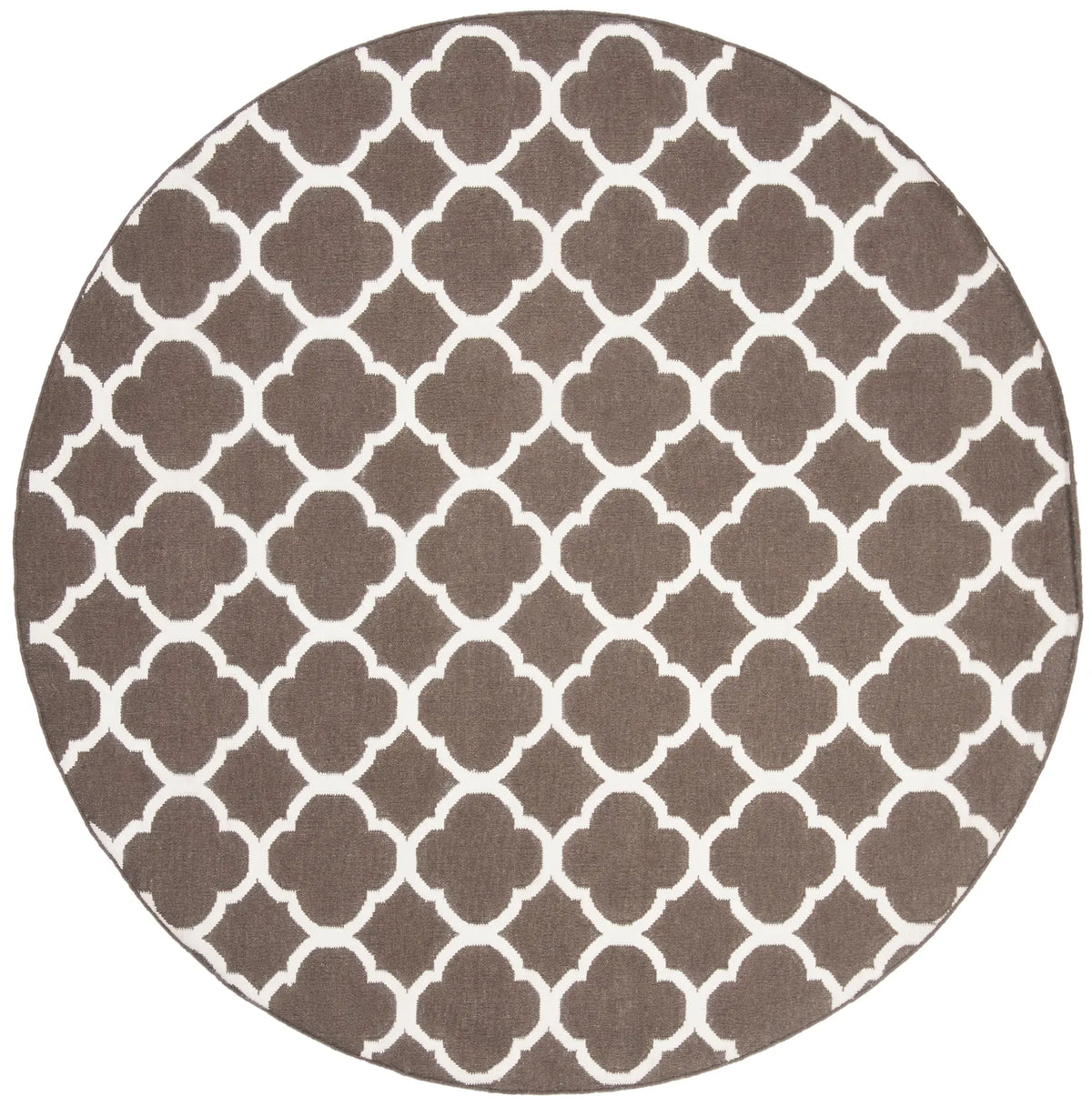 Safavieh Dhurries 7'-0" x 7'-0" Rug in Brown / Ivory