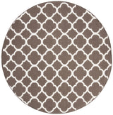 Safavieh Dhurries 7'-0" x 7'-0" Rug in Brown / Ivory