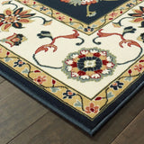Oriental Weavers Sphinx Kashan 2336B Navy / Ivory Rugs - corner detail