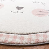 Safavieh Carousel Kids 100 5'-3" x 5'-3" Rug in Pink / Grey