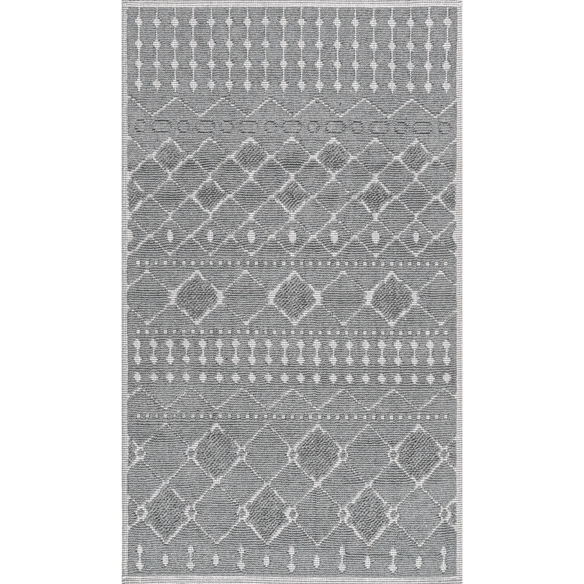 Nuloom Maverick Textured Moroccan Psko04A Gray Area Rug