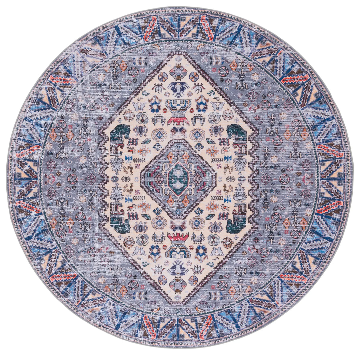 Safavieh Tucson 6'-0" x 6'-0" Rug in Beige / Grey