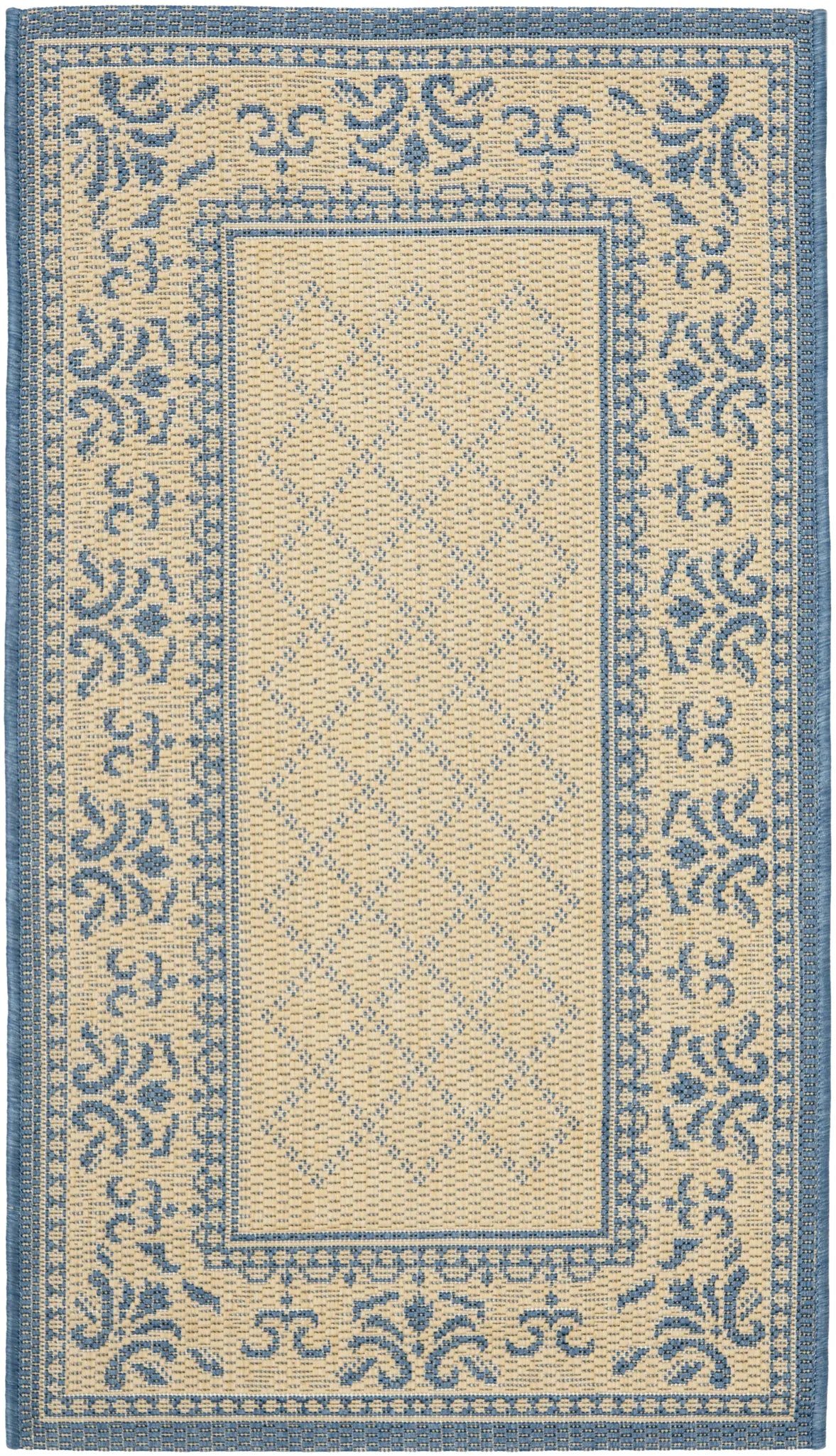 Safavieh Courtyard 2'-0" x 3'-7" Rug in Natural / Blue