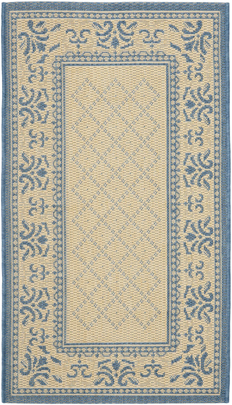 Safavieh Courtyard 2'-0" x 3'-7" Rug in Natural / Blue