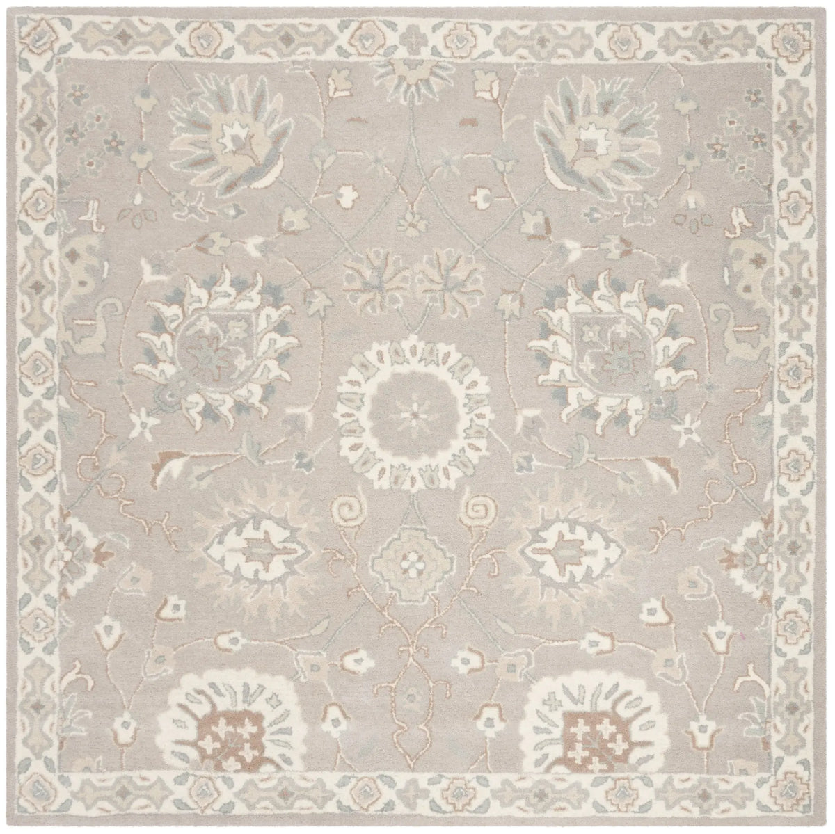 Safavieh Heritage 6'-0" x 6'-0" Rug in Silver / Ivory