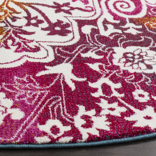 Safavieh Watercolor 6'-7" x 6'-7" Rug in Ivory / Fuchsia