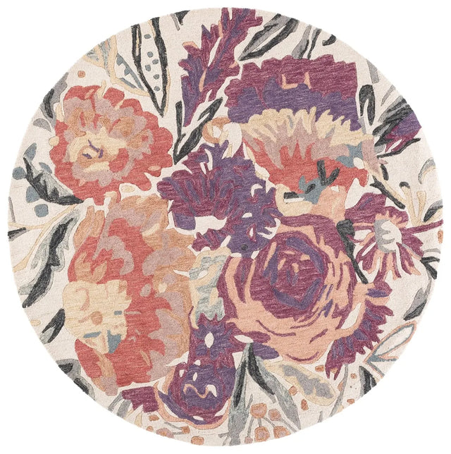 Safavieh Jardin 6'-0" x 6'-0" Rug in Ivory / Pink