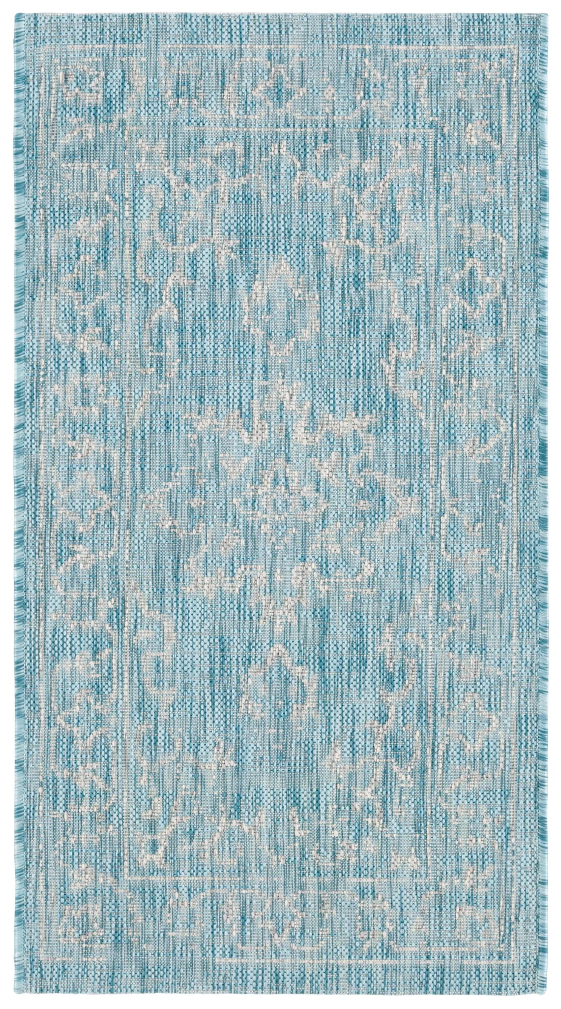 Safavieh Courtyard 2'-0" x 3'-7" Rug in Aqua / Grey