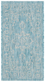Safavieh Courtyard 2'-0" x 3'-7" Rug in Aqua / Grey
