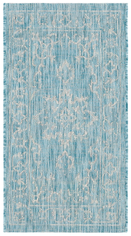 Safavieh Courtyard 2'-0" x 3'-7" Rug in Aqua / Grey