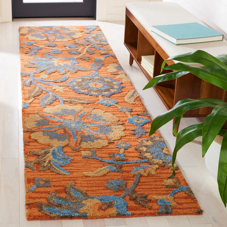 Safavieh Blossom 2'-3" x 9'-0" Rug in Rust / Blue