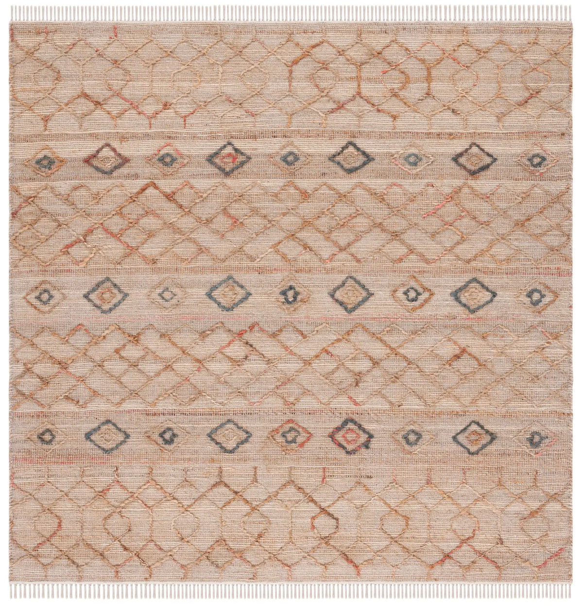 Safavieh Natural Fiber 6'-0" x 6'-0" Rug in Natural / Rust