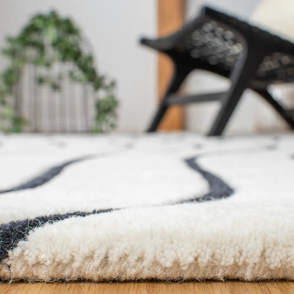 Safavieh Fifth Avenue 4'-0" x 6'-0" Rug in Ivory / Black