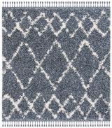 Safavieh Pro Lux Shag 400 6'-7" x 6'-7" Rug in Blue / Creme