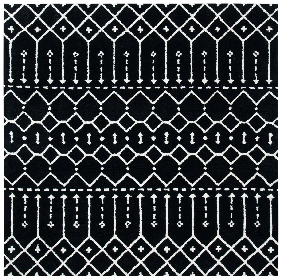 Safavieh Himalaya 6'-0" x 6'-0" Rug in Black / Ivory