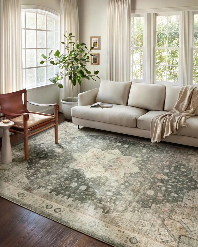 Loloi Rosette Ros-09 Slate/Ivory Rugs - room scene 1