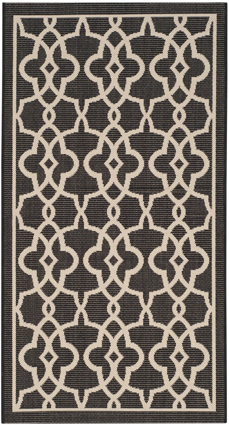 Safavieh Courtyard 2'-7" x 5'-0" Rug in Black / Beige