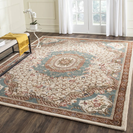 Safavieh Classic 9'-6" x 13'-6" Rug in Ivory / Light Blue