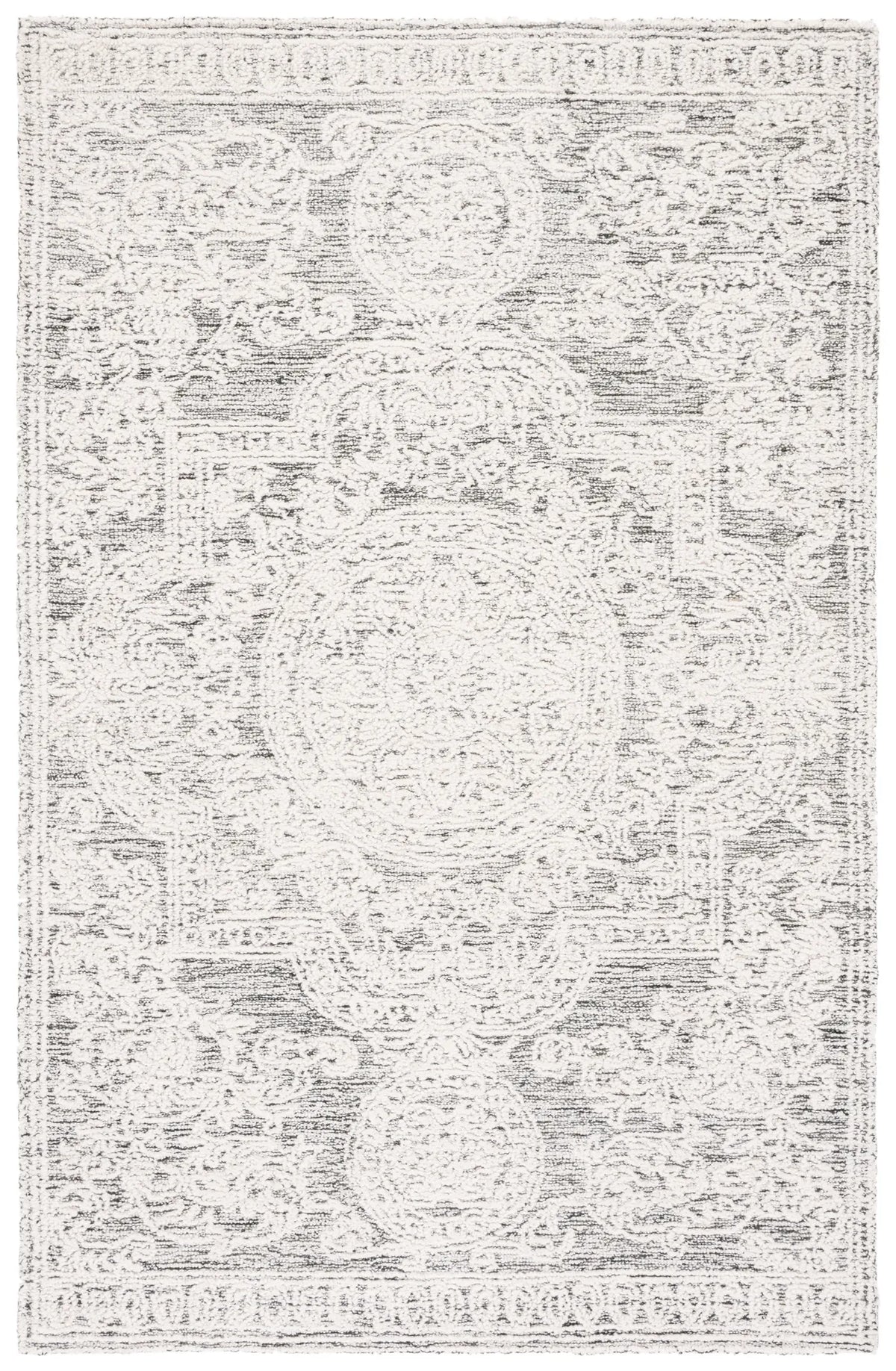 Safavieh Abstract 4'-0" x 6'-0" Rug in Ivory / Charcoal