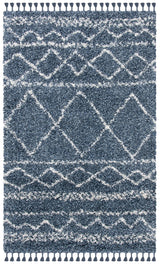 Safavieh Pro Lux Shag 400 4'-0" x 6'-0" Rug in Blue / Ivory