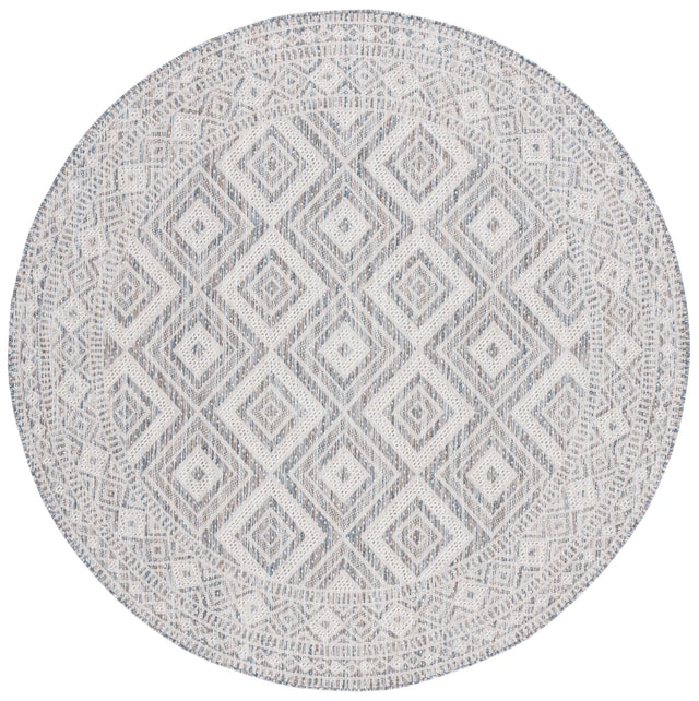 Safavieh Courtyard 6'-7" x 6'-7" Rug in Ivory Blue / Beige