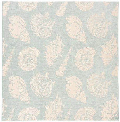 Safavieh Courtyard 6'-7" x 6'-7" Rug in Aqua / Beige