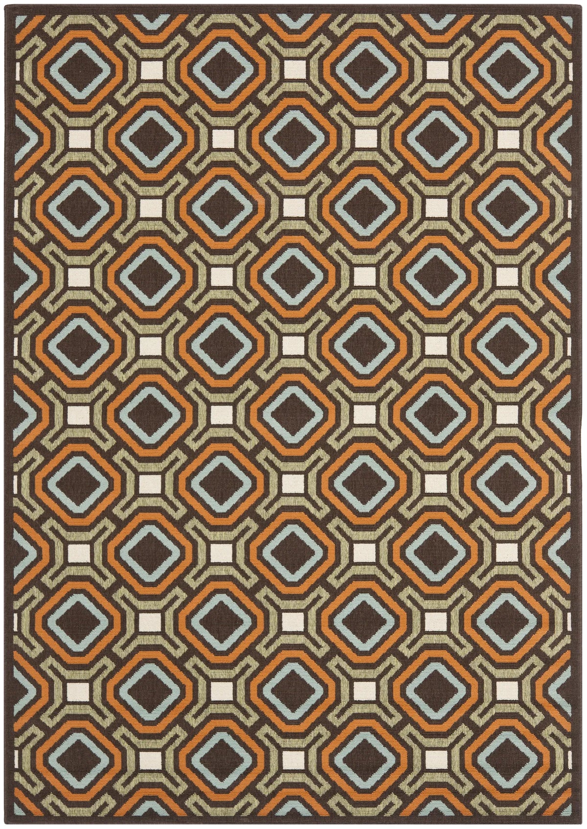 Safavieh Veranda 5'-3" x 7'-7" Rug in Chocolate / Terracotta