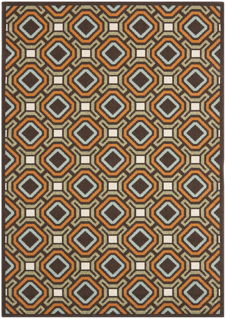 Safavieh Veranda 5'-3" x 7'-7" Rug in Chocolate / Terracotta