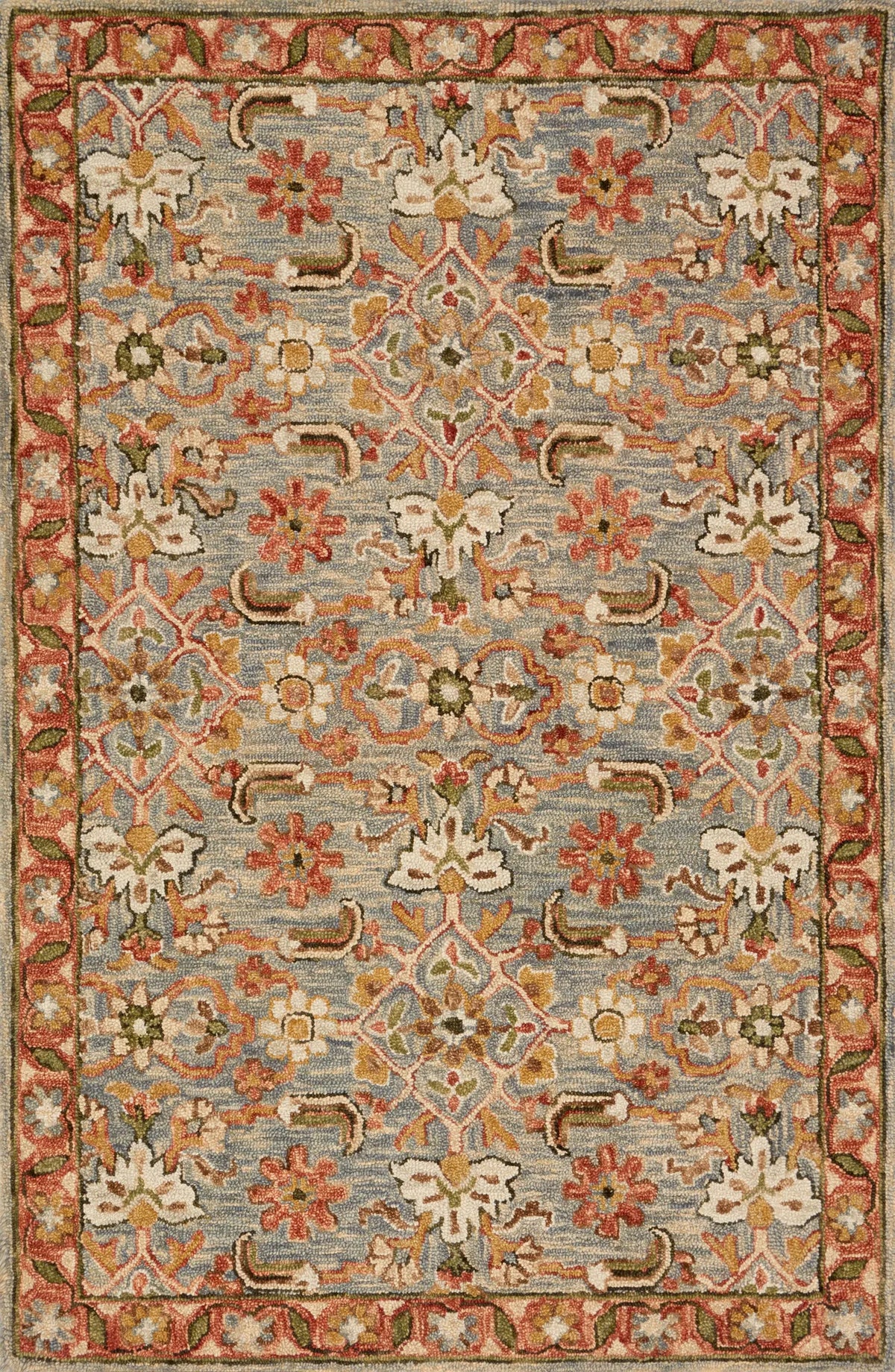 Loloi Victoria Vk-10 Slate / Terracotta Rugs - main flat