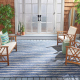 Safavieh Courtyard 6'-7" x 9'-6" Rug in Navy / Grey